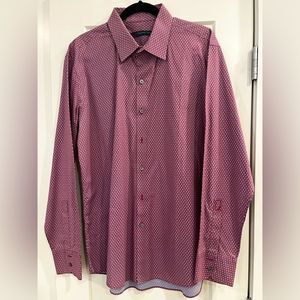- Zachary Prell Mens XL burgundy/ blue amoeba Button Up Long Sleeve Shirt